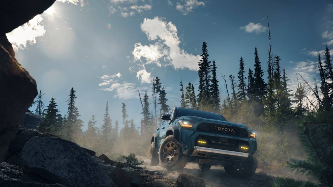 Toyota 4 Runner in a forest