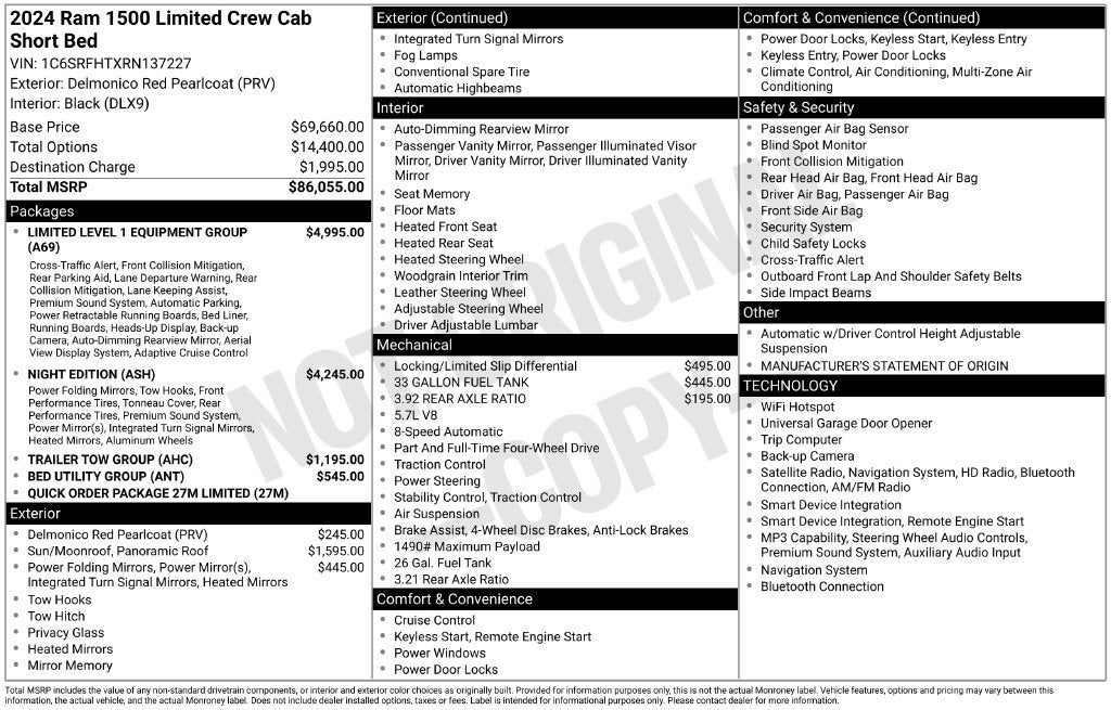 2024 RAM 1500 Limited Crew Cab 4x4 5'7" Box