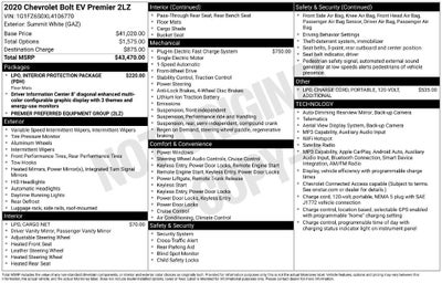 2020 Chevrolet Bolt EV Premier