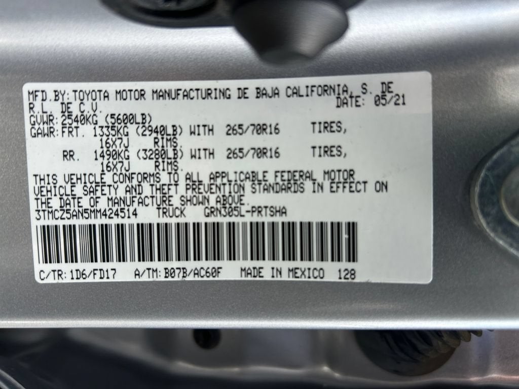 2021 Toyota Tacoma 4WD SR