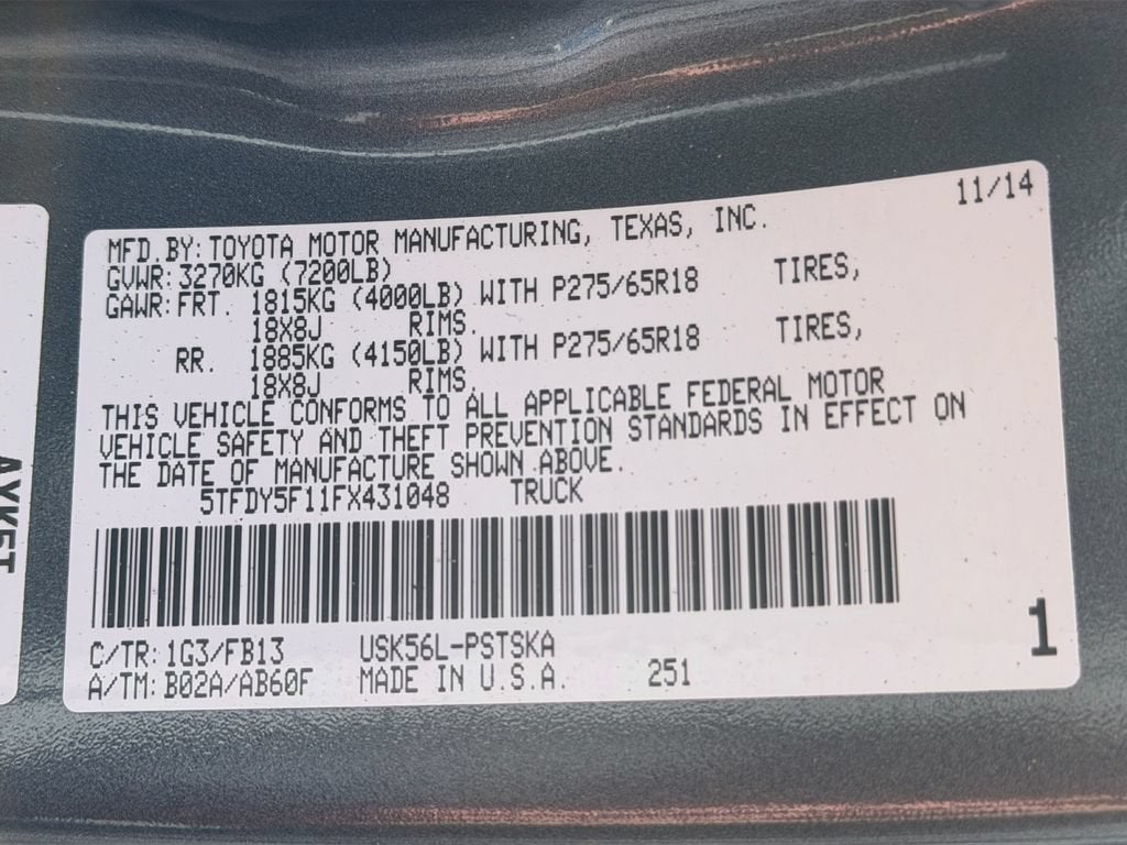 2015 Toyota Tundra 4WD Truck SR5