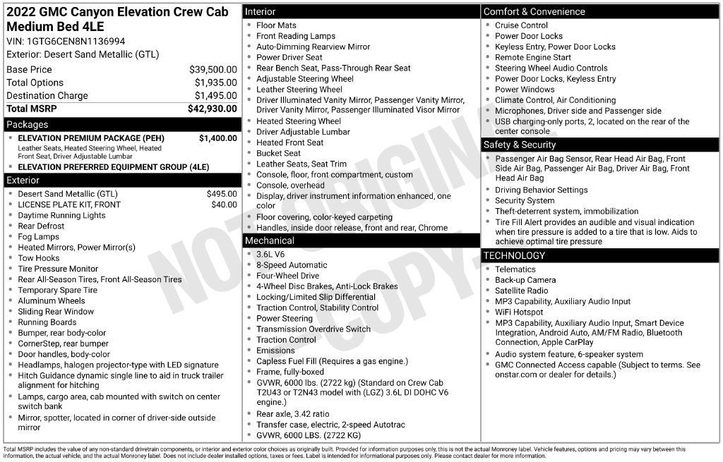 2022 GMC Canyon 4WD Elevation