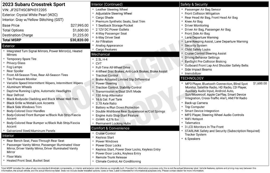 2023 Subaru Crosstrek Sport