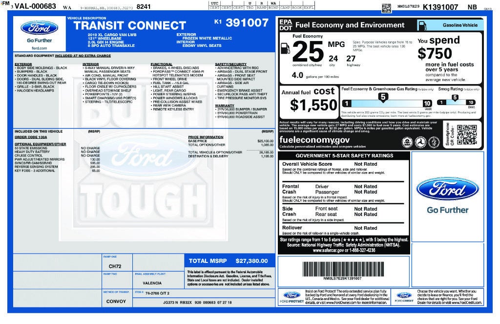 2019 Ford Transit Connect XL