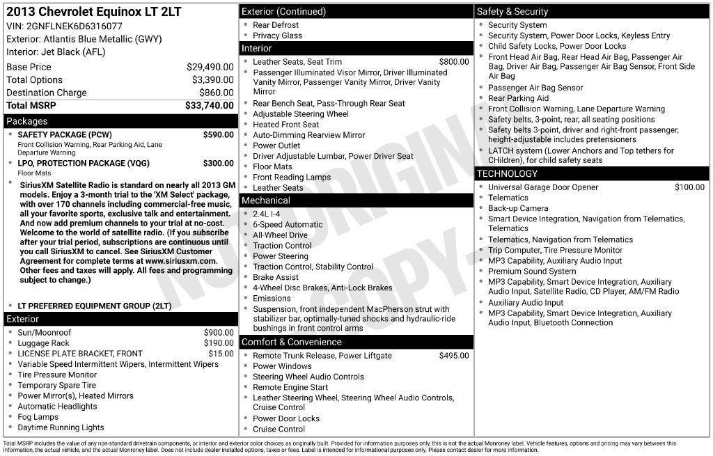 2013 Chevrolet Equinox LT 2LT