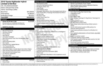 2010 Toyota Highlander Hybrid Limited