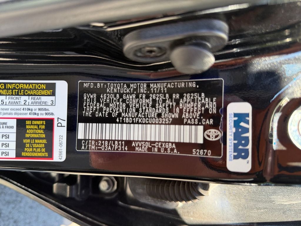 2012 Toyota Camry Hybrid XLE