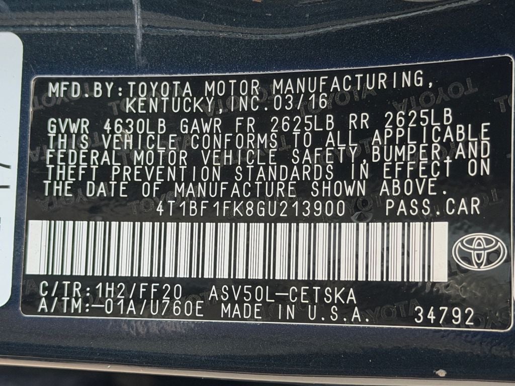 2016 Toyota Camry SE