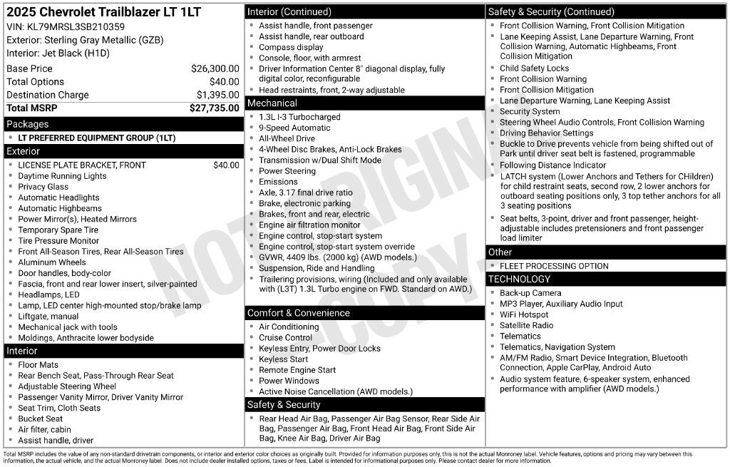 2025 Chevrolet TrailBlazer LT