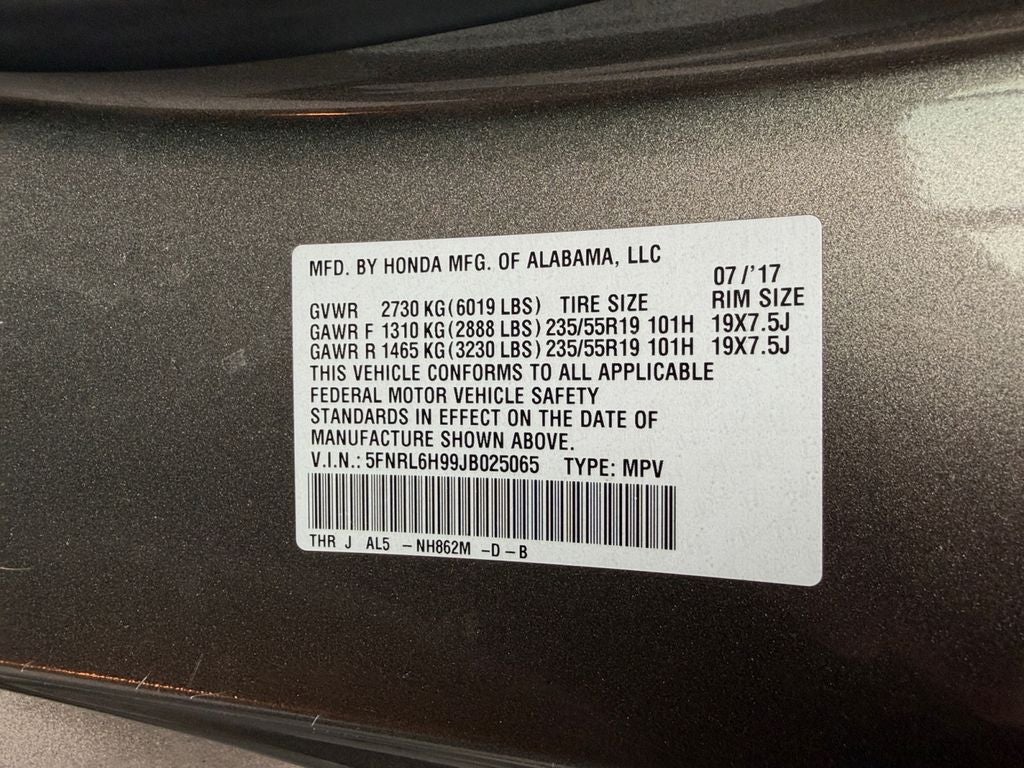 2018 Honda Odyssey Elite