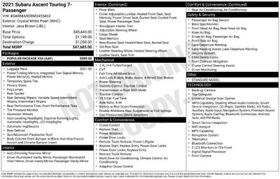 2021 Subaru Ascent Touring