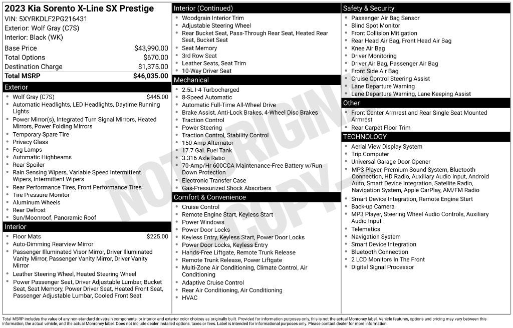 2023 Kia Sorento X-Line SX Prestige