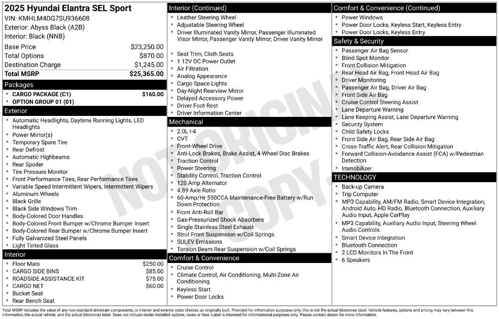 2025 Hyundai Elantra SEL Sport
