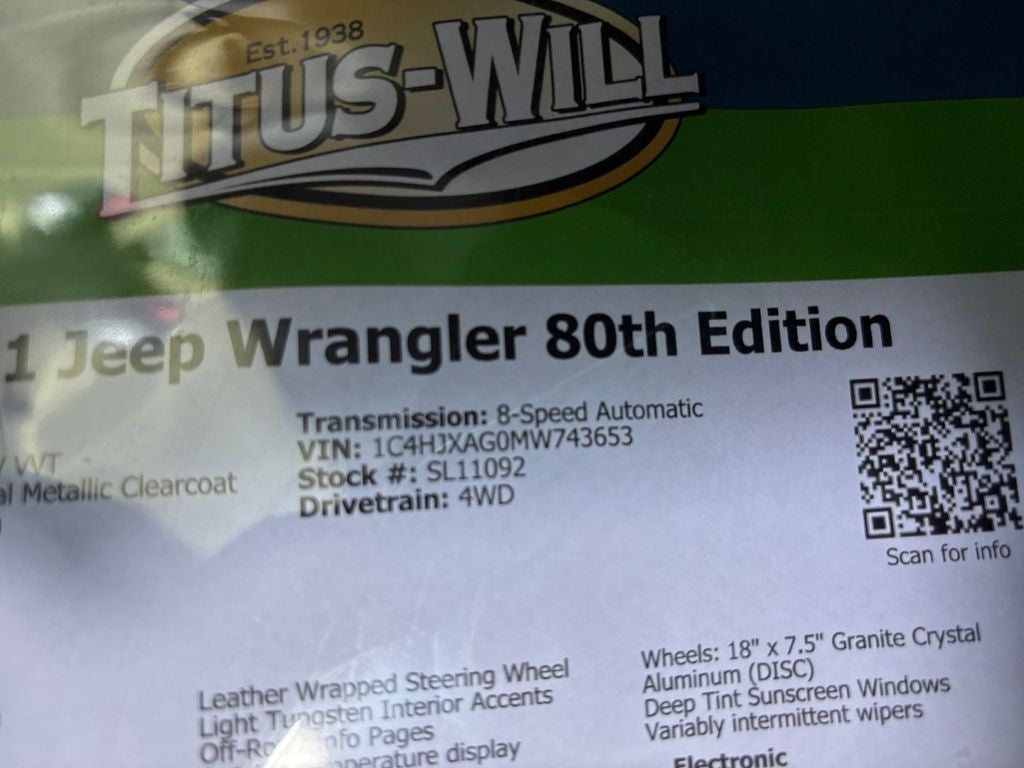 2021 Jeep Wrangler 80th Edition